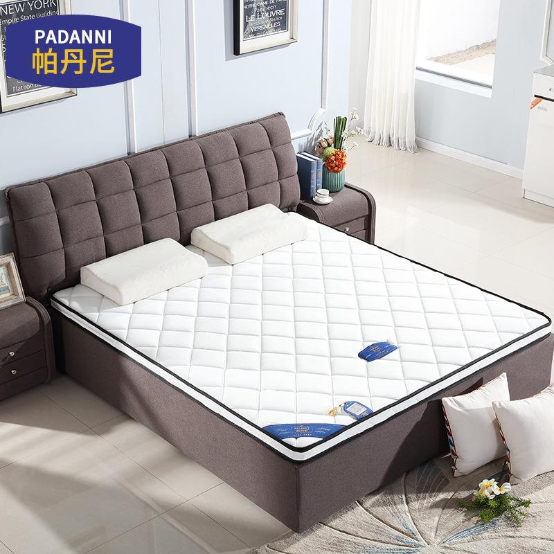 酒店家用白色椰棕弹簧床垫 硬平板绒布3E棕垫 成人椰棕床垫