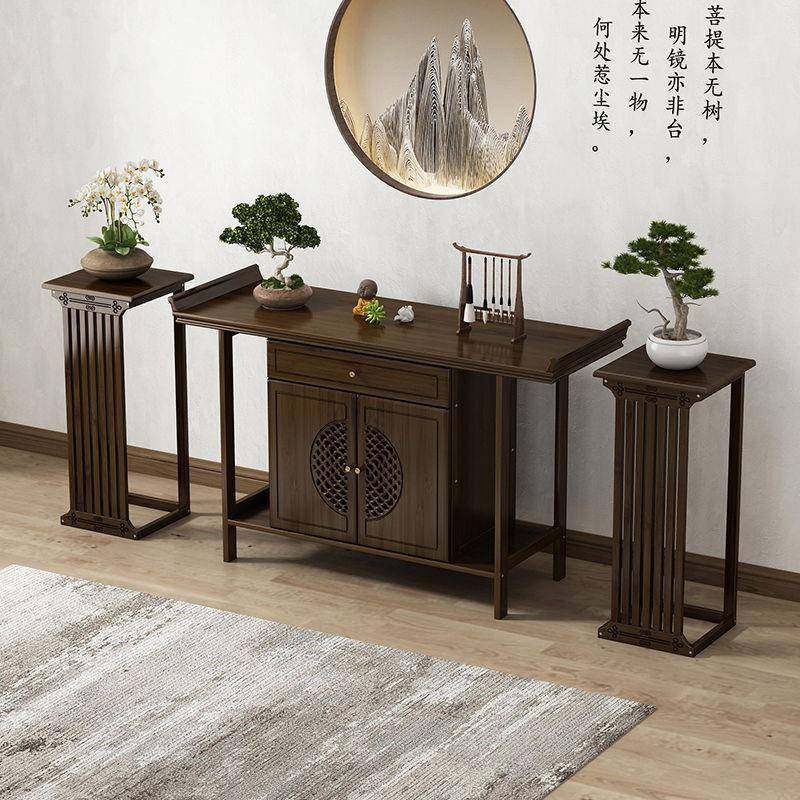 新中式玄关桌轻奢案台实木玄关柜家用条案供桌玄关台入户玄关桌子