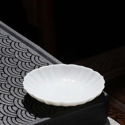 白瓷杯垫茶杯托玉瓷茶托隔热茶垫功夫茶具配件小杯托陶瓷杯碟茶托
