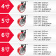 重型铁芯聚氨酯脚轮pu轮4寸5寸6寸8寸推车万向轮单载重500kg