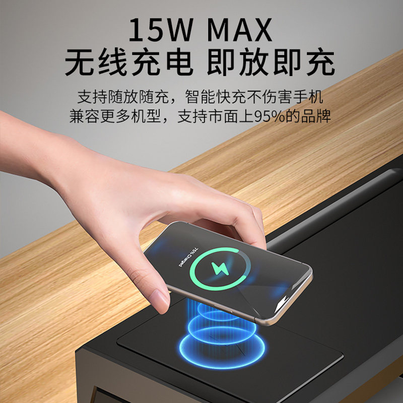 双萤幕电脑萤幕屏增高架 USB扩展无G线办公室桌面收纳金属置物支