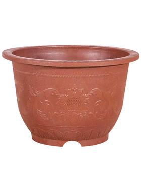 加厚特大号花盆红色欧式浮雕花纹塑料加深加高耐用庭院Z果树绿植