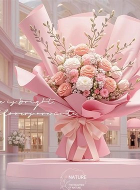 520告白美陈DP点花艺蝴蝶结信封背景墙装饰春季美陈商场婚礼布置