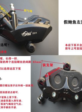 摩托车电动车假鲍鱼AB泵下泵无支架M左黑右紫色刹车卡钳