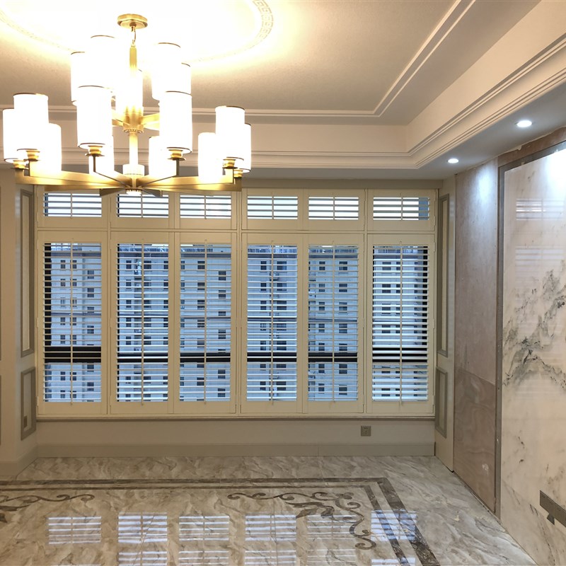 尚轩 直销实木百叶窗推拉门遮光客厅阳J台百页折叠门隔断窗套杭州