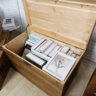 复古木箱带锁实木箱子装饰储物箱定制木盒子装饰长方形带盖收纳箱