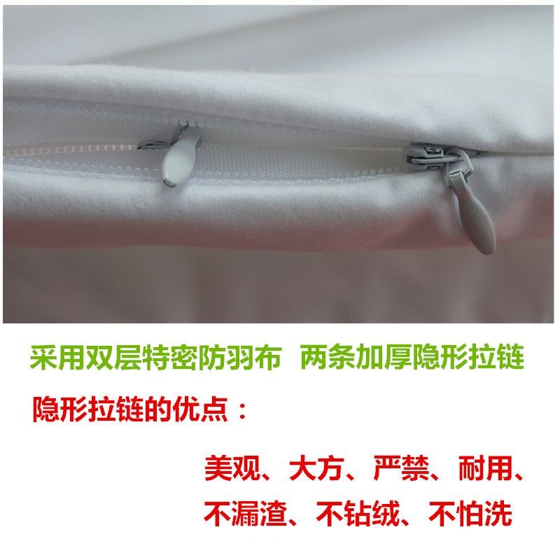 枕芯套枕头内胆套防羽绒鸭绒钻毛漏绒双层防羽布双拉链枕皮可定制