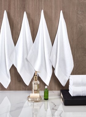 10条装白色纯棉小方巾四方毛巾幼儿园宾馆酒店KTV擦手巾定制LOGO