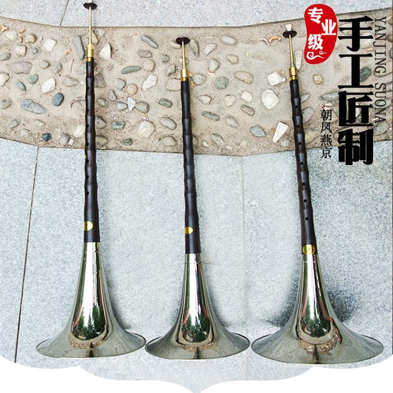 唢呐乐器全套 专业级乌木大F调大降E大D调低音大唢呐民间白事大号