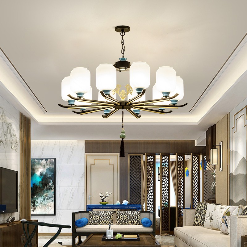 新中式吊灯客厅灯中国风酒店别墅餐厅灯复古创意古典中式大厅灯具