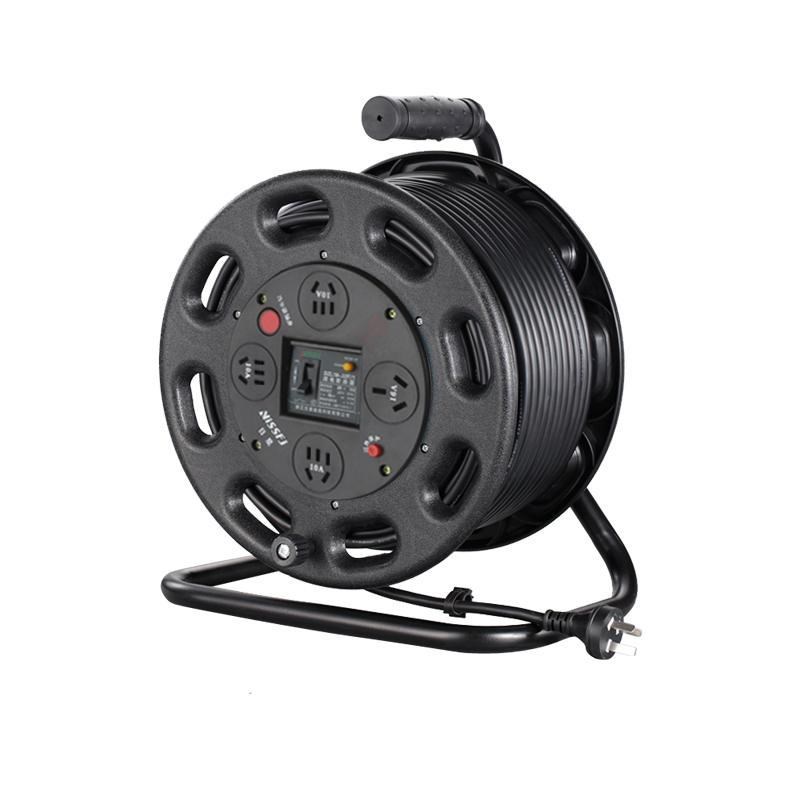 移动电缆盘电线线盘空盘带线加长50收卷线器100米绕拖插座线滚子