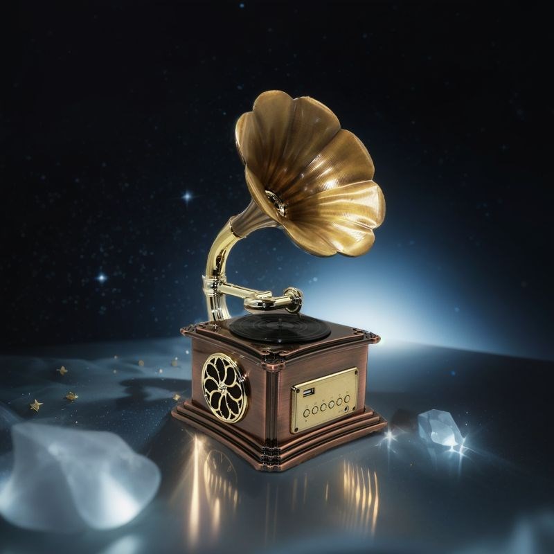 迷你留声机喇叭蓝牙音响生日送礼物低音炮欧式家装饰客厅艺术摆件