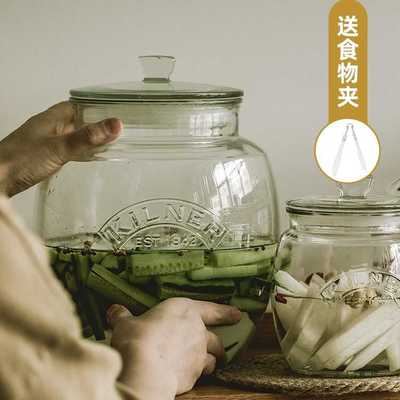 英国玻璃泡菜坛子家用腌制酸菜咸菜缸辣椒酱罐子糖蒜密封罐
