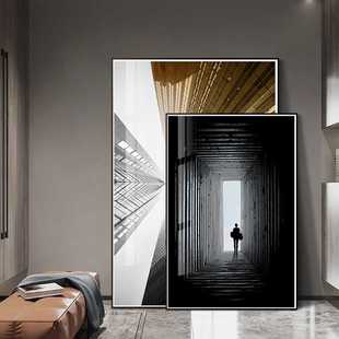 建筑长廊 现代简约风格客厅装饰画玄关卧室建筑壁画单幅大气挂画