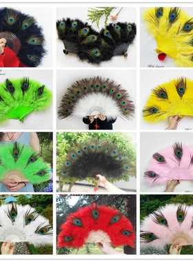 厂家直销黑色孔雀扇子彩色孔雀扇家居孔雀挂扇装饰扇民族风孔雀扇