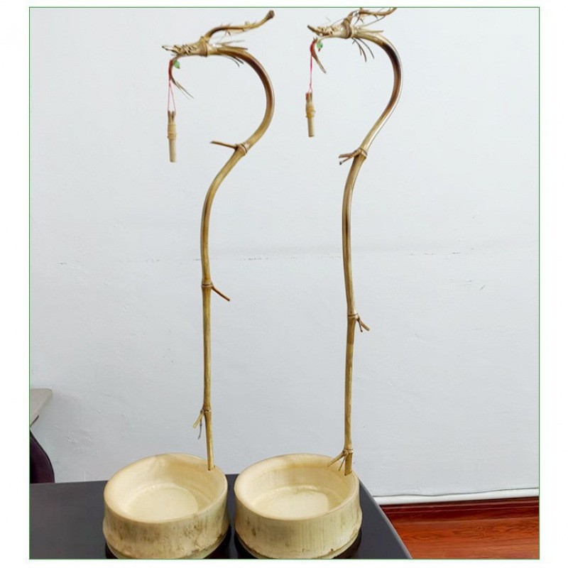 手工竹制龙挂香创意书房酒店香摆件茶台布景倒流香熏装饰龙头香架