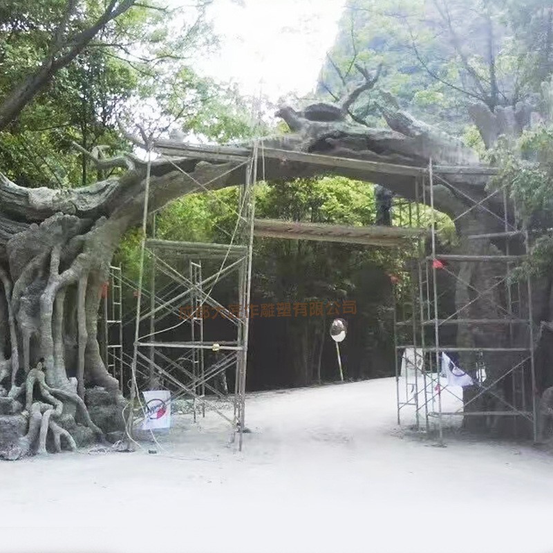 成都厂家假山假树雕塑公园景点建筑物入口装饰摆件水泥雕塑可订货
