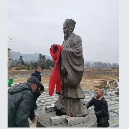 户外玻璃钢章鑑人物雕塑 宋代人物雕塑 广场仿铜人物雕塑