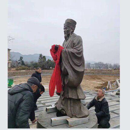 户外玻璃钢章鑑人物雕塑 宋代人物雕塑 广场仿铜人物雕塑