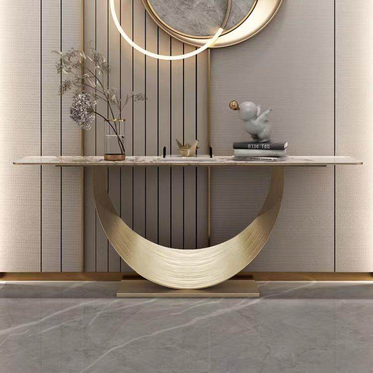 意式轻奢岩板创意玄关台简约现代玄关柜入户进门走廊不锈钢玄关桌,智能设备,其他智能设备,淘宝优惠券,粉丝福利购,淘宝优惠卷