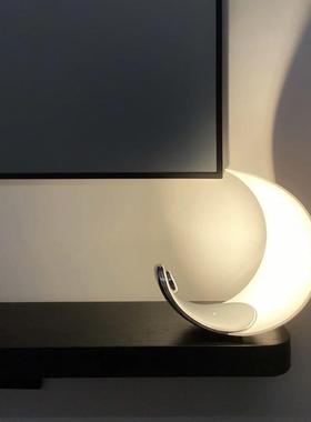 意式设计师款轻奢简约月亮台灯客厅卧室装饰调光床头灯创意led灯