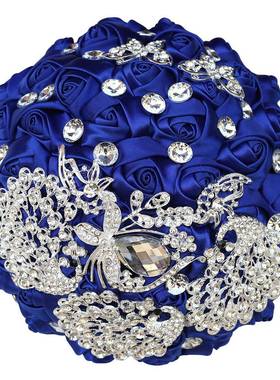 现货婚庆用品欧美流行新娘手捧花水钻饰品手捧花W290