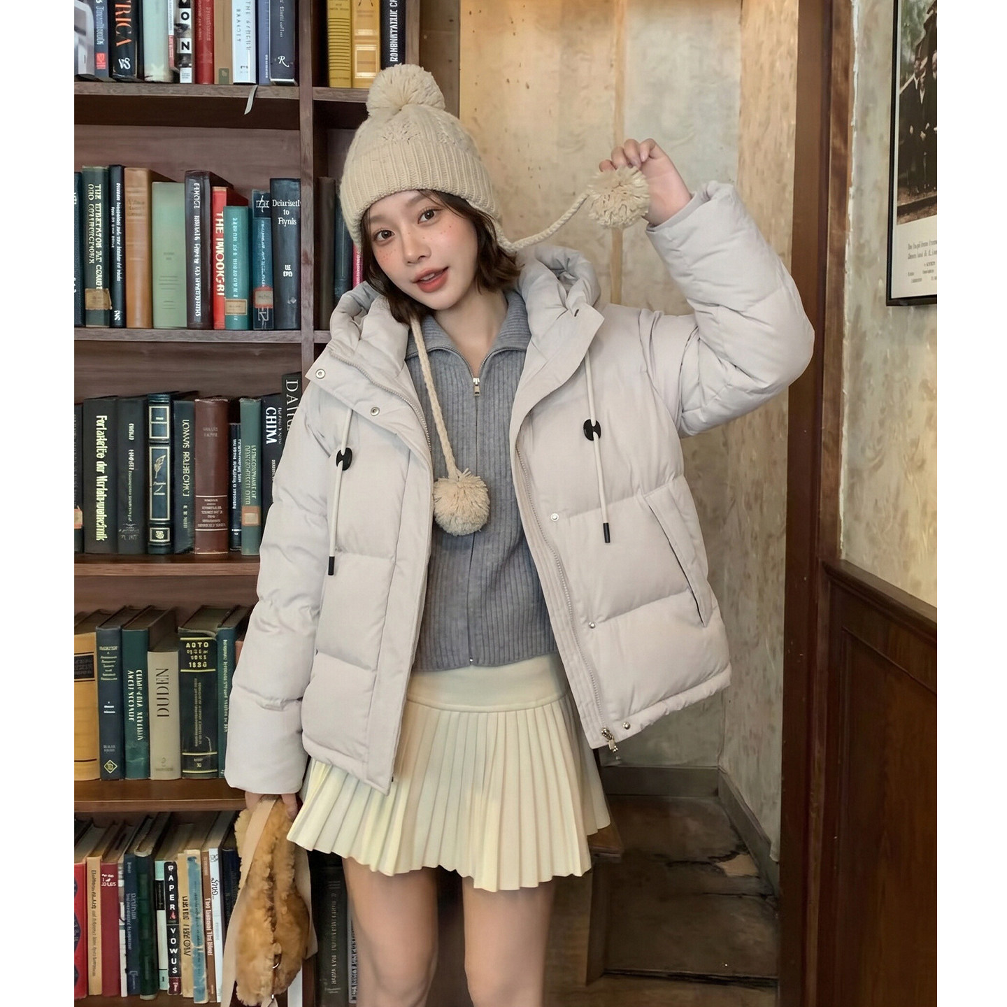 SIYU斯羽90白鸭绒宽松面包服女