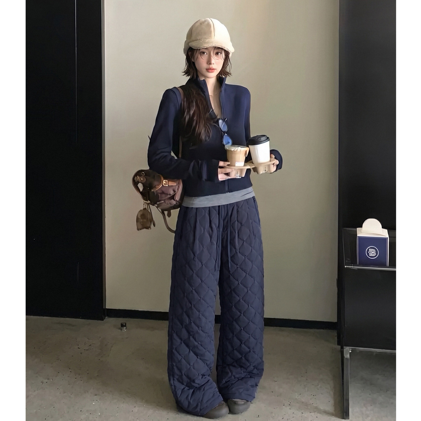 SIYU斯羽冬95白鹅绒阔腿羽绒裤女