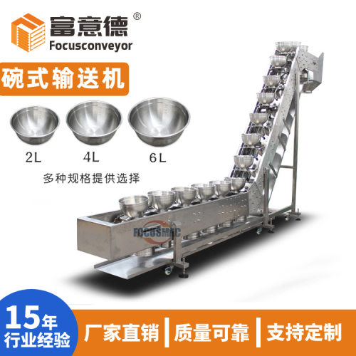 厂家供应定制混合上料碗式输送机 食品加工颗粒不锈钢碗式提升机