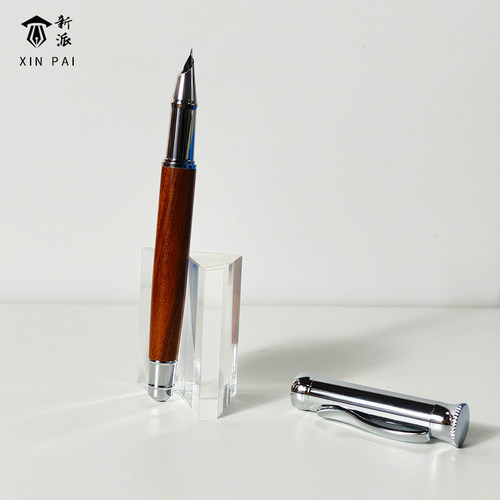 新派钢笔实木笔重手感金属签字笔