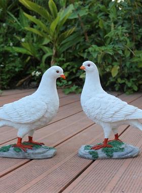 花园摆件仿真鸽子模型树脂和平鸽庭院装饰房顶户外屋顶白鸽工艺品