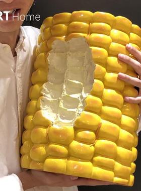 现货包邮同款玉米凳潮流家居汉堡凳子椅子玉米棒摆件树脂矮凳装饰