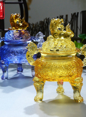 古法琉璃香炉貔貅狮子香炉香薰炉盘香檀香炉狻猊香薰炉檀香盘香炉