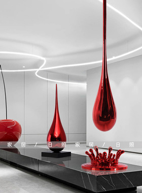 水滴雕塑玻璃钢客厅玄关电视柜悬挂装饰品摆件家居饰品装置艺术品