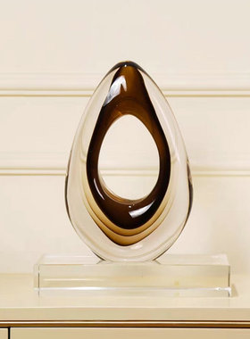 轻奢把巴黎之心艺术摆件摆设餐厅客厅玄关台面琉璃制品 玻璃