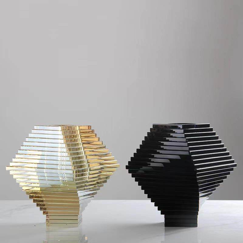 水晶花瓶玄关客厅水晶摆件电镀工艺旋转创意玻璃花瓶卧室客厅装饰,清洗/食品/商业设备,风口/风叶/风机配件,淘宝优惠券,粉丝福利购,淘宝优惠卷