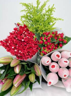 粉玫瑰腊梅百合郁金香新鲜鲜花云南直发瓶插水养