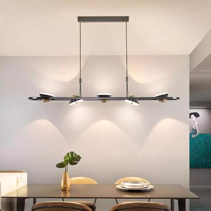 LED智能北欧餐厅吊灯现代简约高档餐桌吧台岛台轻奢设计款吊灯