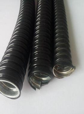 供应可绕金属软管热浸锌包塑PVC穿线管DN25黑色现货