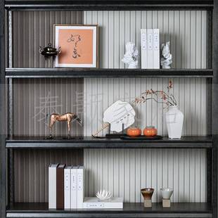 新中式样板间摆件售楼部软装饰品组合客厅书房书柜摆设千里马摆件