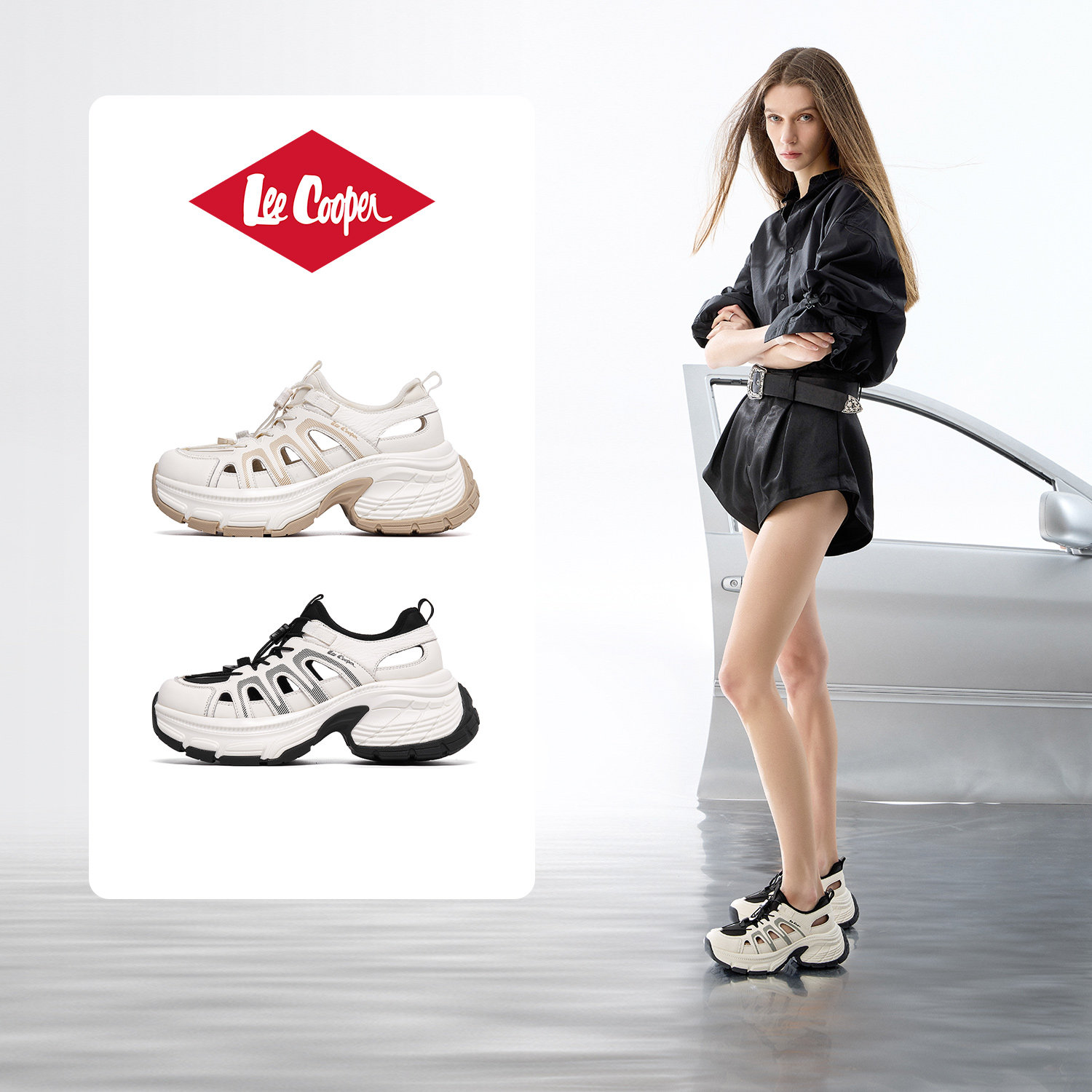 Lee Cooper厚底老爹鞋女2026新款春夏时尚百搭增高耐磨