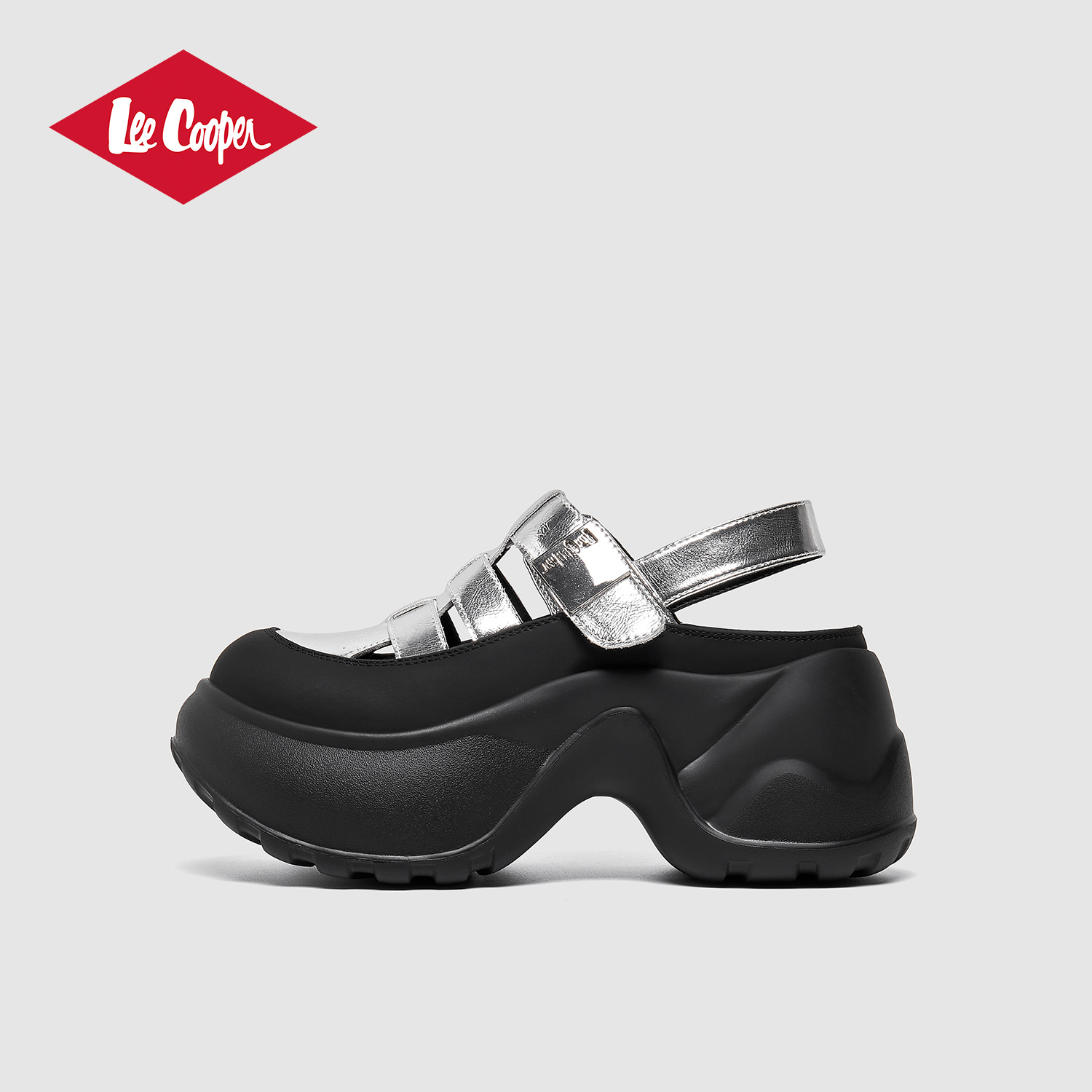 LeeCooper厚底凉鞋女款2025新款夏季镂空小个子7cm增高休闲沙滩鞋