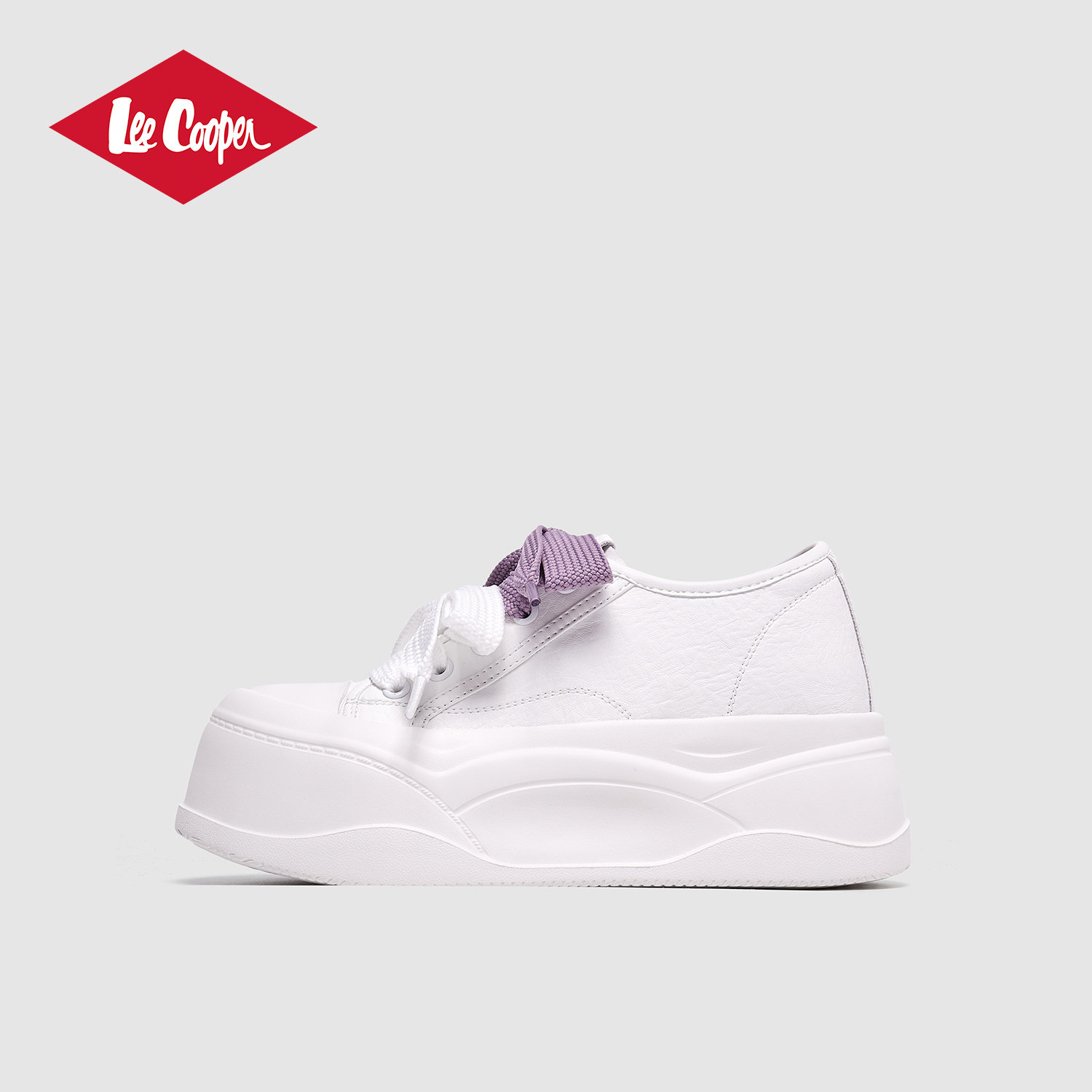 Lee Cooper厚底小白鞋女2025秋季新款松糕底运动休闲百