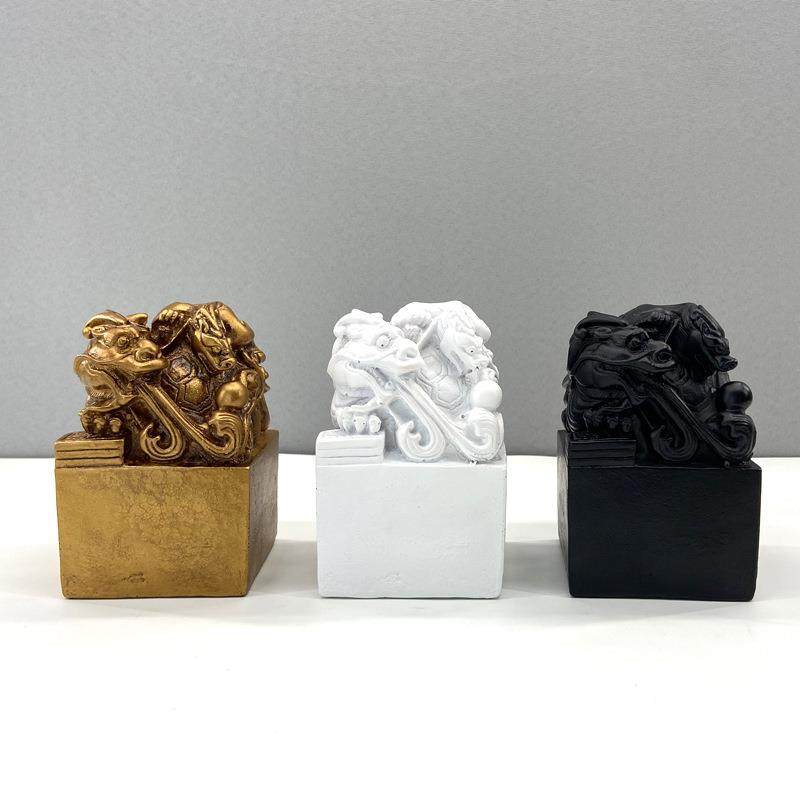 新中式黑色白色仿铜玉玺装饰摆件样板房书房书桌柜创意软装饰品,特色手工艺,其他特色工艺品,淘宝优惠券,粉丝福利购,淘宝优惠卷