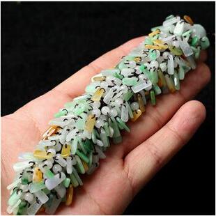 镇平玉龙坊天然冰种三彩翡翠A货钱袋手工编织车挂挂饰