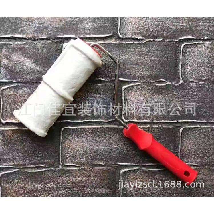 仿砖纹滚筒8寸质感压花滚筒硅藻泥施工工具艺术涂料肌理滚压花滚