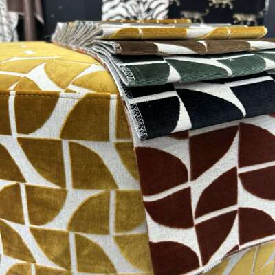 门幅140cm绒布复合几何图案沙发布料仿割绒面料抱枕布样板房布料