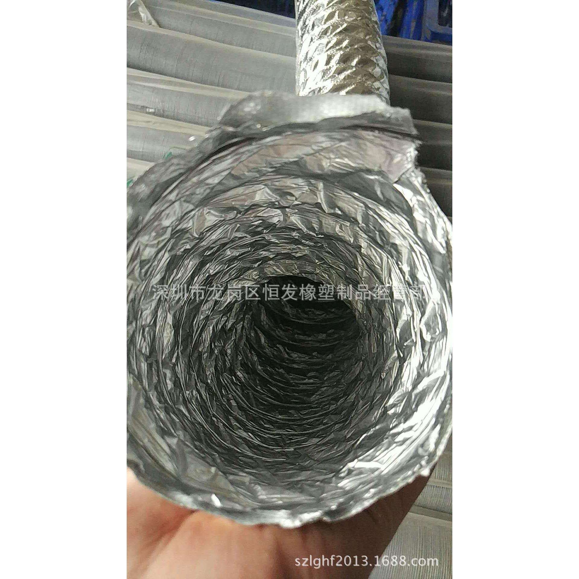 铝箔玻纤布管 银色耐高温加厚纤维布排气抽风钢丝伸缩软管复合管