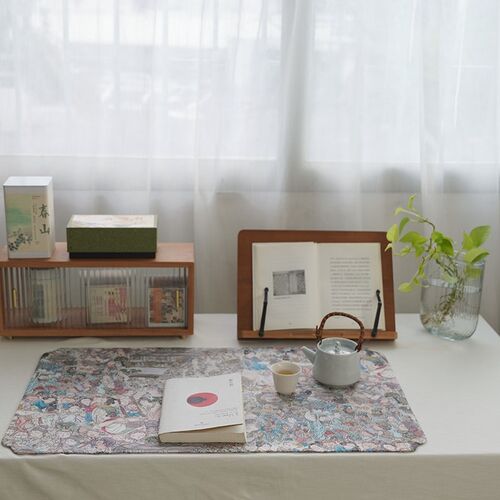 双面印花茶席垫子杯垫干泡防烫新中式茶席桌面招财茶旗桌布