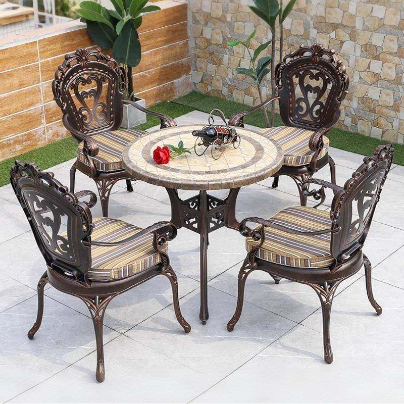 户外餐桌瓷砖台铸铝桌椅组合庭院花园露台室外家具休闲桌椅套装,畜牧/养殖物资,畜牧/养殖器械,淘宝优惠券,粉丝福利购,淘宝优惠卷